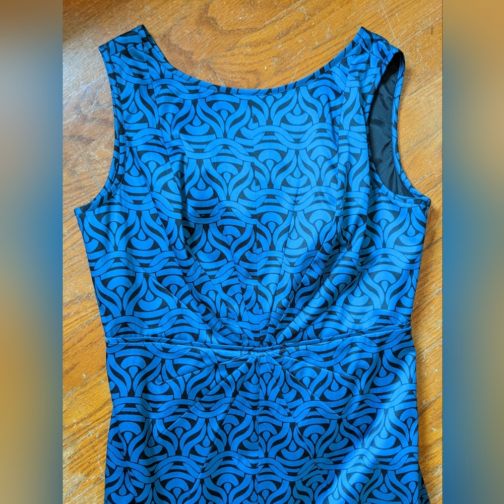 Blue and black dress